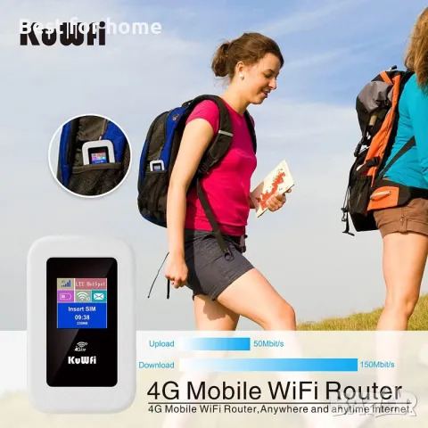 KuWiFi 4G безжичен рутер- бисквитка- ОТКЛЮЧЕН, снимка 6 - Рутери - 48272723