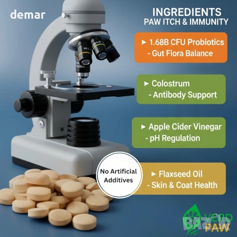 Таблетки за кучета VERD PAW Itch & Immunity - 120 таблетки / 120 грама, снимка 4 - За кучета - 51742888