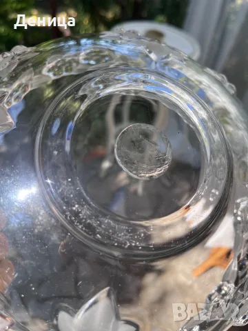 Ваза от Walther Glas от серията Carmen Satin с красив релефен  дизайн от матово и прозрачно стъкло, снимка 17 - Вази - 56218918