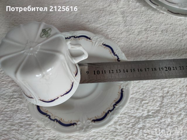 Баварски порцеланов сервиз за чай десерт в топ състояние, снимка 5 - Сервизи - 42733335