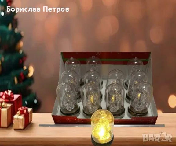 Кристална коледна стъкленица с LED светлина, снимка 3 - Декорация за дома - 56230201