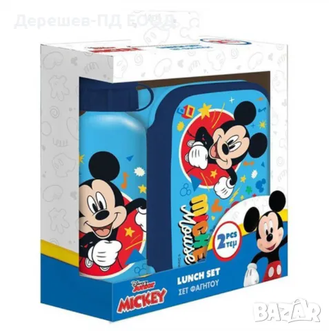 Комплект кутия за храна и шише за вода Mickey, снимка 1 - Ученически пособия, канцеларски материали - 48916651