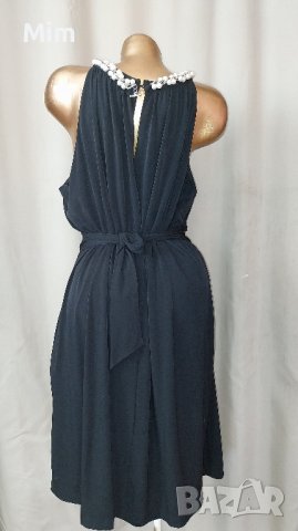 DONNA RICCO 2XL  Черна свободна  рокля с бели перли на синджир @, снимка 6 - Рокли - 42277522