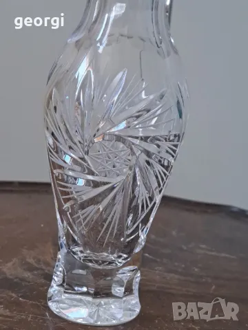 малка кристална фасетирана ваза    5/1, снимка 3 - Вази - 49076773