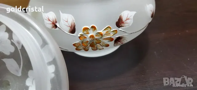 кристална купа ръчно рисувана, снимка 16 - Антикварни и старинни предмети - 48562196