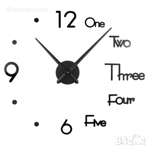  4246 Самозалепващ се стенен 3D часовник, снимка 3 - Стенни часовници - 30531213