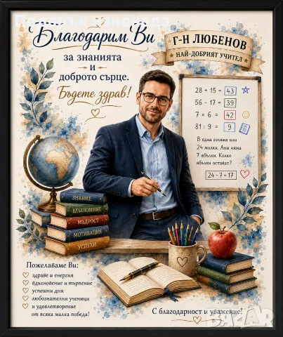 Персонализирани подаръци за учител – мъж, снимка 5 - Подаръци за мъже - 55877945