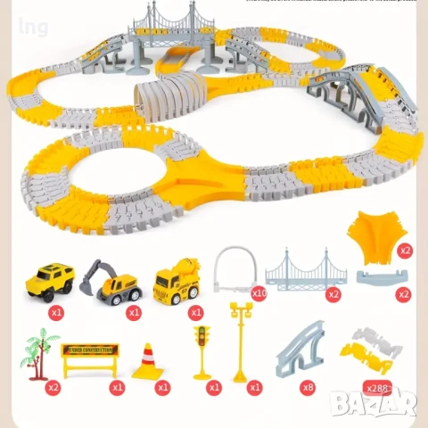 Детски Строителен Състезателен Трек с Камиони