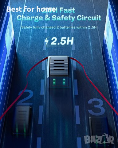 Зарядно устройство VOYEE за батериен пакет за контролер Xbox, 3x2600mAh акумулаторен пакет, снимка 4 - Друга електроника - 42919207