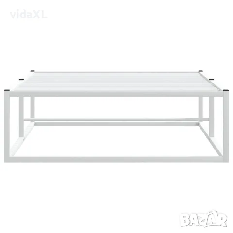 vidaXL Рамка за легло без матрак Бяла 90x200 cm Метал, снимка 4 - Спални и легла - 56147561