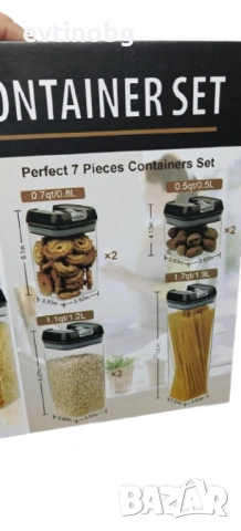Комплект от 7 херметични контейнера – сигурно съхранение и перфектна организация, снимка 3 - Аксесоари за кухня - 54050736