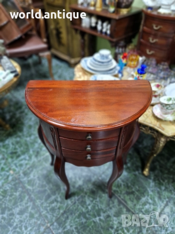 Уникална антикварна английска конзолна масичка с чекмеджета, снимка 3 - Антикварни и старинни предмети - 52309778