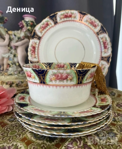 Кобалт, злато, циклама и рози💗 За първи път виждам тази цветова комбинация  , снимка 8 - Чинии - 52832498