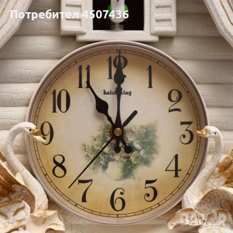 Бял стенен часовник с кукувица,форма на къща,безшумен, регулируема сила на звука, снимка 13 - Стенни часовници - 52116104