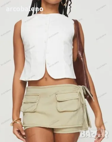 Нови дамски дънкови къси панталонки с ниска талия и джобове, 4цвята , снимка 5 - Къси панталони и бермуди - 48119301