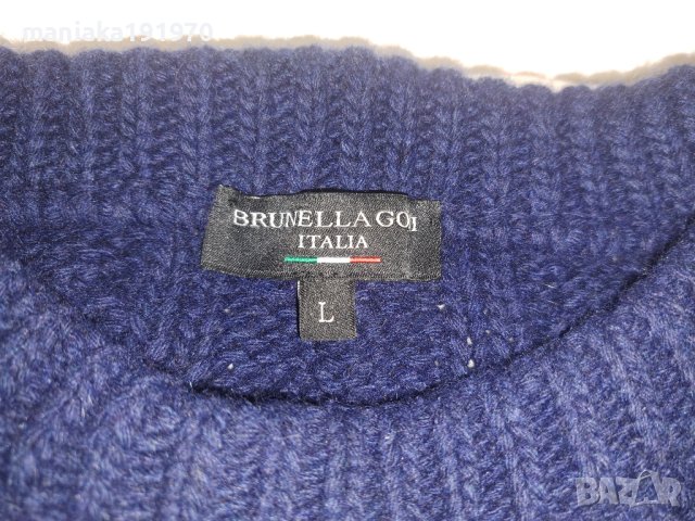 BRUNELLA GORI (L) мъжки пуловер от мерино и кашмир, снимка 7 - Пуловери - 42557266