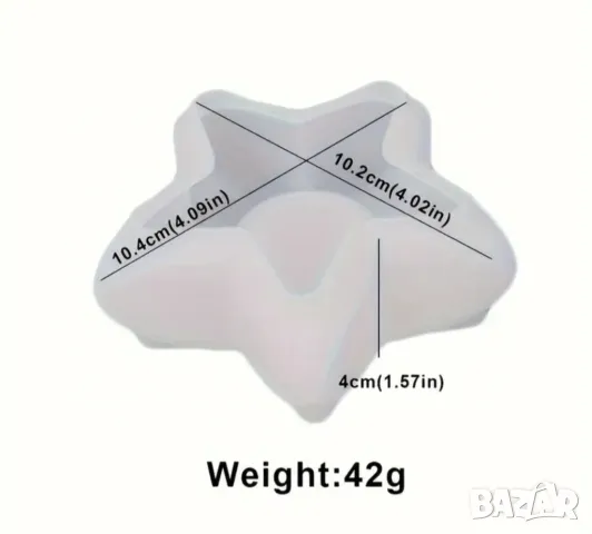 Молд свещник звезда , снимка 3 - Форми - 47435553