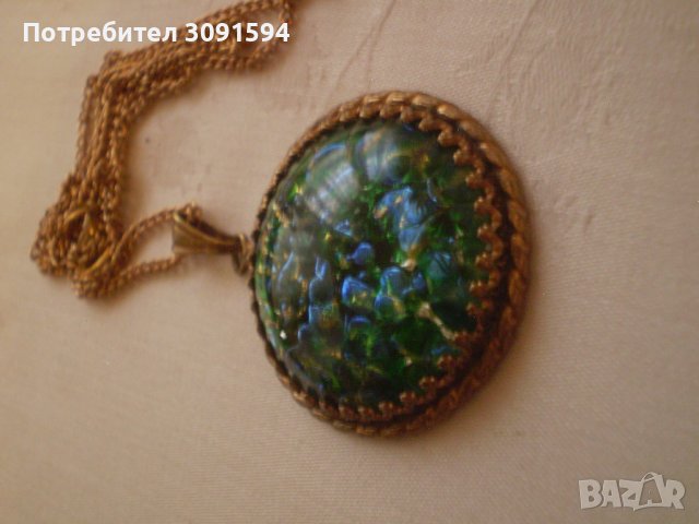  стар дамски медальон месинг и стъкло 1940г, снимка 7 - Антикварни и старинни предмети - 38850200