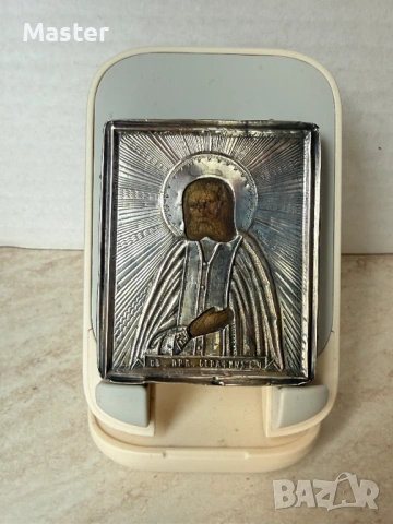 Сребърна Икона на Св. Серафим Саровски Царска Русия, снимка 9 - Антикварни и старинни предмети - 53335978