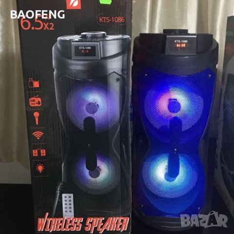 @ Нова Караоке тонколона 2х6,5”, с FM тунер, дистанционно, BLUETOOTH, модел KTS 1086, снимка 3 - Тонколони - 40092468