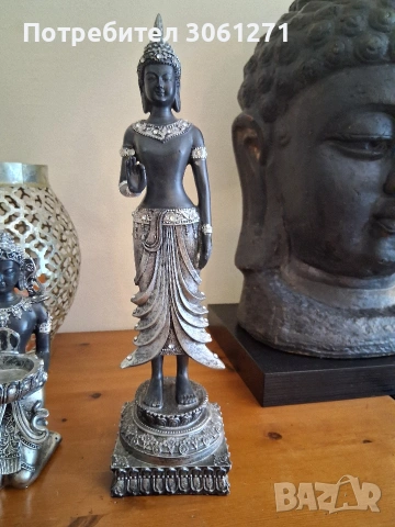 Продавам 2 статуи заедно на Буда, черна и сребърна, "Богиня Деви Тара", снимка 12 - Декорация за дома - 54202821