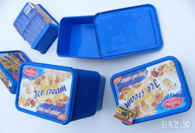 Пластмасови КУТИИ 1 литър К-т с Капаци Контейнери за Съхранение на Храни и др Кашпи за Разсад БАРТЕР, снимка 2 - Саксии и кашпи - 48519263