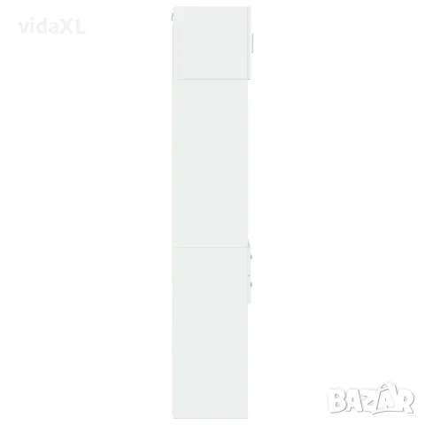 vidaXL Тънък шкаф за съхранение, бял, 30x42,5x225 см, инженерно дърво, снимка 7 - Бюфети - 56146901