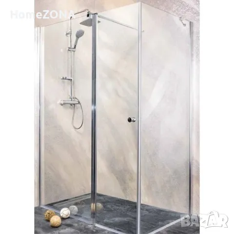 Параван за баня с люлееща врата GRANDE Sanoflex, 160x195 см, хром