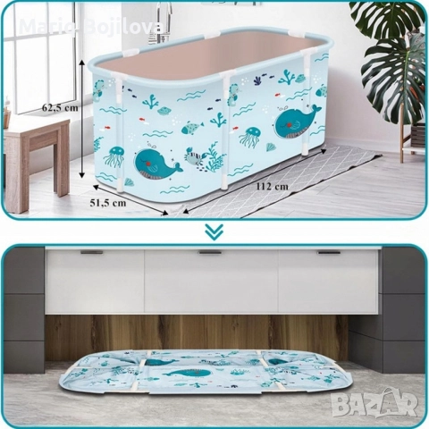 Сгъваема преносима вана XXL с възглавница и топлоизолация – Комфорт и удобство в малката баня, снимка 6 - Други стоки за дома - 52885144