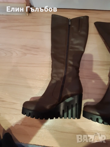 Ботуши дамски на платформа, 39-ти номер, чисто нови, снимка 4 - Дамски ботуши - 53285185