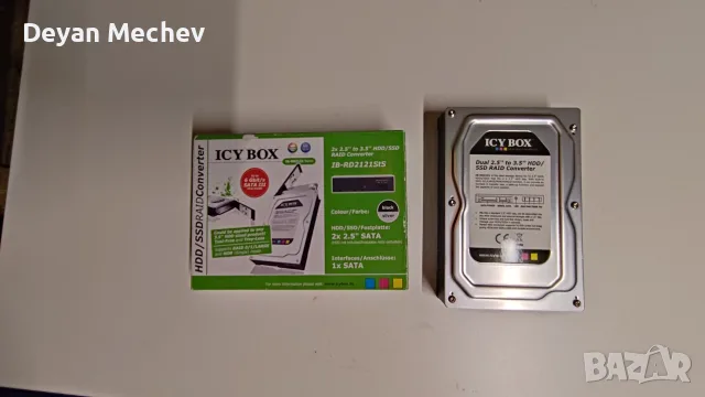 Хардуерен RAID Конвертор ICY BOX IB-RD2121Sts (2x 2.5" към 3.5" SATA), снимка 2 - Кабели и адаптери - 56075974