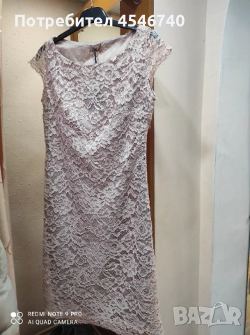 Дантелена рокля пудра, снимка 4 - Рокли - 51923703