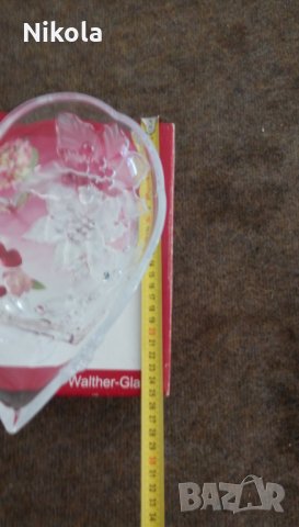 Декоративна купа - поднос с формата на сърце Walther Glas Herzschale, снимка 10 - Чинии - 29545658