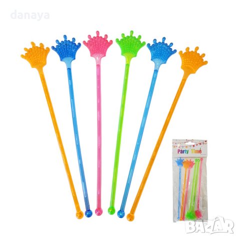 4238 Парти бъркалки за коктейли Фламинго Корона, 6 броя, снимка 3 - Прибори за хранене, готвене и сервиране - 42832206