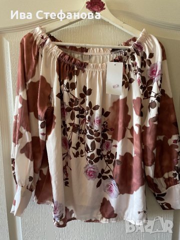 Страхотна нова елегантна one size универсален размер  блуза летен топ клонче рози , снимка 3 - Корсети, бюстиета, топове - 40325315