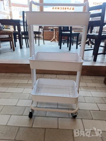 ,Практична триетажна количка с метални колела и стопери, снимка 8 - Други - 54223083