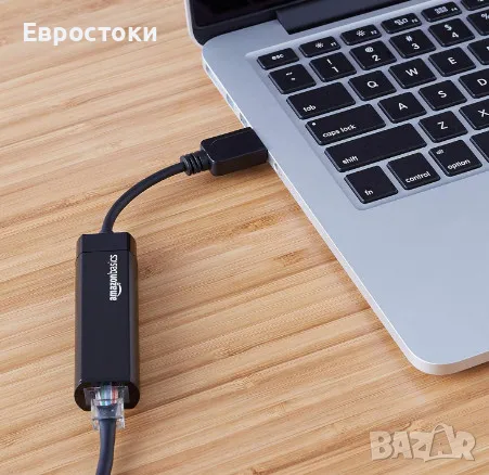 Amazon Basics интернет адаптер USB 3.0 към 10/100/1000 Gigabit Ethernet, снимка 4 - Кабели и адаптери - 47918637