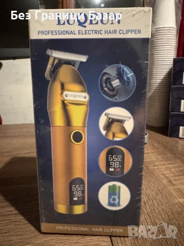 Нова Професионална машинка за подстригване LUQUEUN, безжична, LCD дисплей за мъже коса, снимка 3 - Машинки за подстригване - 53130552