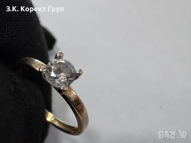 Дамски златен пръстен 14К 585-1,20 г, снимка 2 - Пръстени - 55817640