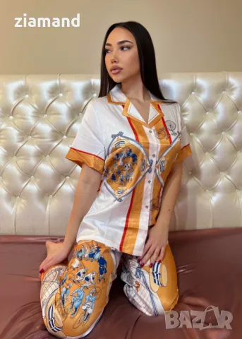Комплект луксозна пижама сатен, снимка 4 - Пижами - 44742904