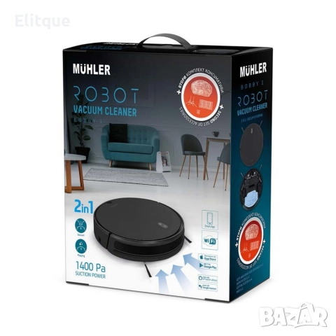 Прахосмукачка 2в1 робот и моп за сухо и мокро почистване MUHLER Bobby 1, снимка 4 - Прахосмукачки - 52832745