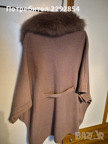 палто Кашмир естествен косъм лисица, снимка 3 - Палта, манта - 52972409