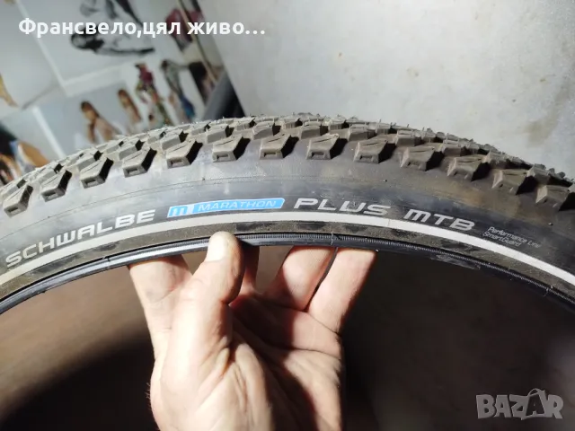 26 цола гума за велосипед колело schwalbe marathon plus mtb , снимка 2 - Части за велосипеди - 49588829