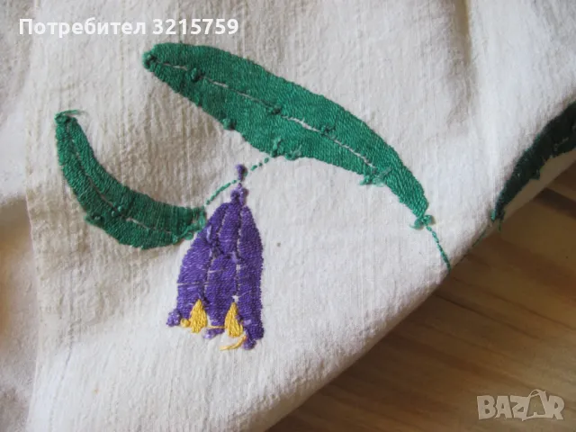 19в. кърпа, ръчно тъкан кенар, ръчна бродерия , 115х30см., снимка 5 - Антикварни и старинни предмети - 50421222