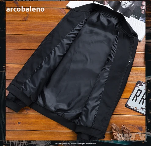 Мъжко ежедневно яке с цип в семпъл стил, 4цвята , снимка 3 - Якета - 51379403