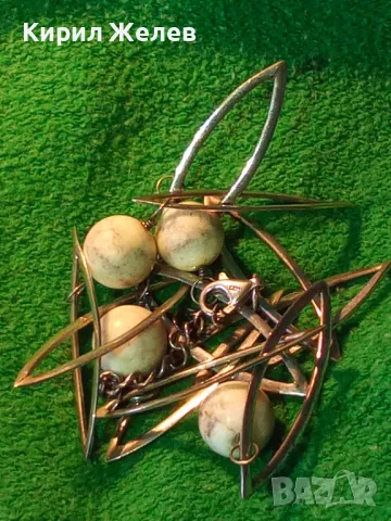 НЕЖНО СКЪПОЦЕННО СРЕБЪРНО КОЛИЕ МАРКОВО СРЕБРО 925 с БЯЛА ПОЗЛАТА и ТОПЧЕТА ШЛИФОВАН БЯЛ АХАТ 48249, снимка 14 - Колиета, медальони, синджири - 48480654