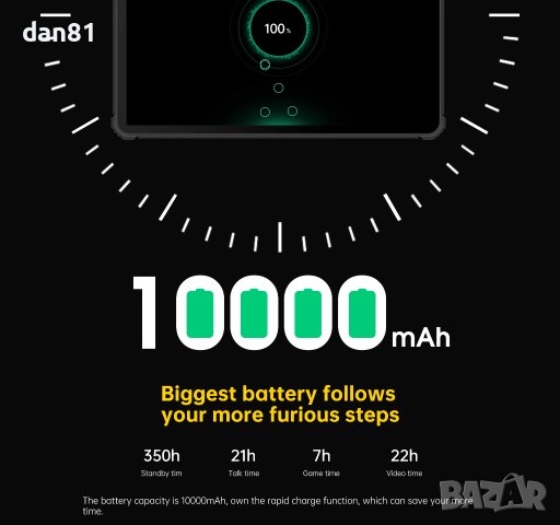 OUKITEL RT1 Helio P22 MT8768WA Octa Core 4GB RAM 64GB ROM 4G LTE 10.1 Inch Androd 11 Fingerprint ID , снимка 5 - Таблети - 40516765