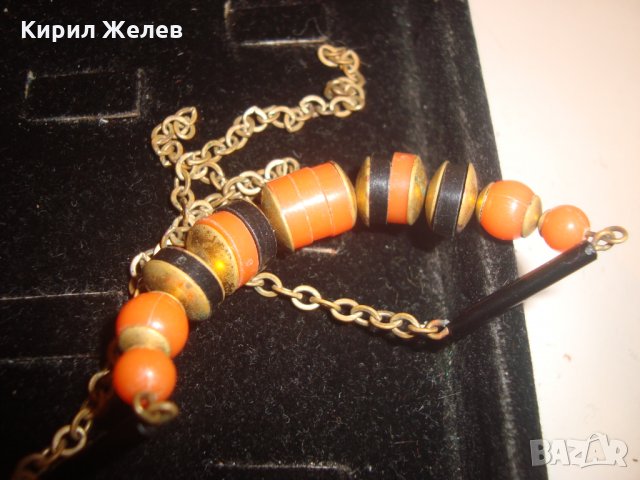 СТАРА ВИНТИДЖ ОГЪРЛИЦА КОЛИЕ с КАТАЛИН БРОНЗОВО 12411, снимка 3 - Колиета, медальони, синджири - 30635937