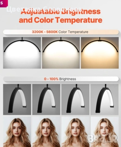 ЛЕД лампа луна/ Козметична лампа за миглопластика,грим,маникюр 31W, снимка 7 - Настолни лампи - 54091118