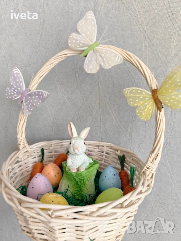 Великденска кошничка с пеперуди , снимка 2 - Ръчно изработени сувенири - 53879117